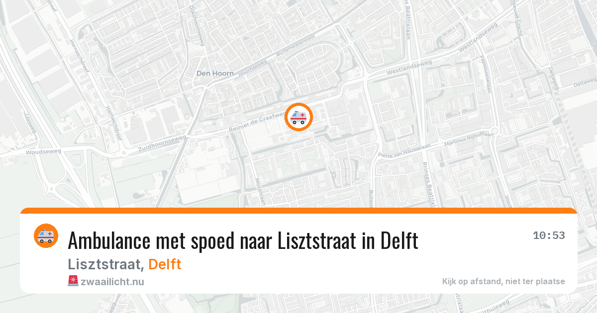 Ambulance met spoed naar Lisztstraat in Delft — 25 mrt 2026
