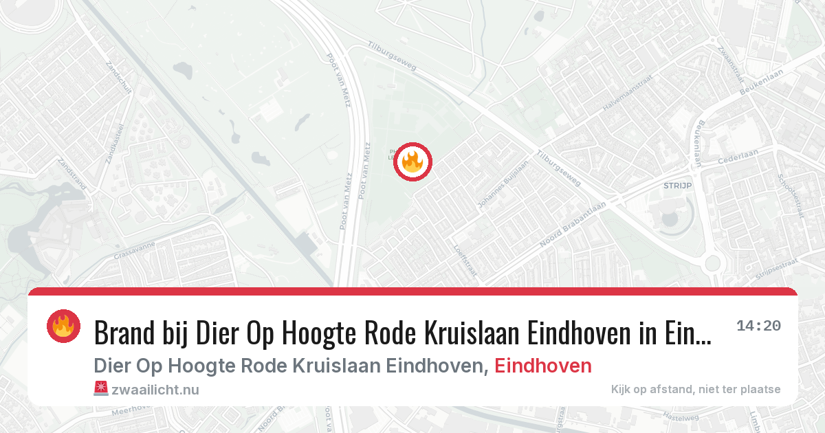 Brand bij Dier Op Hoogte Rode Kruislaan Eindhoven in Eindhoven — 23 jul 2026