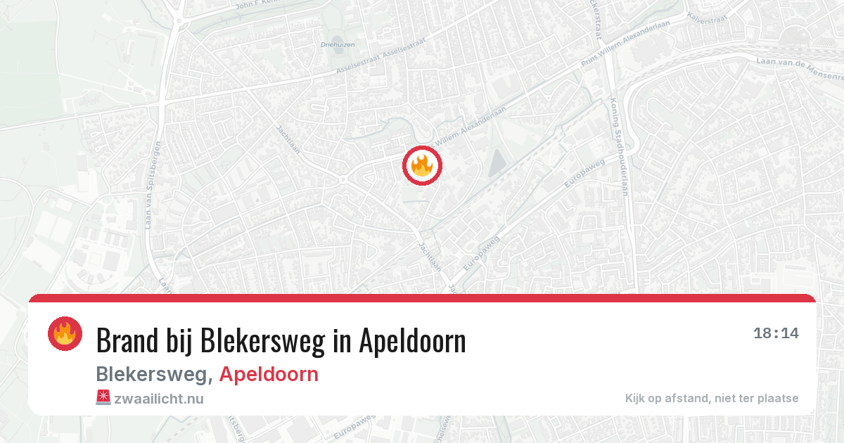 Brand bij Blekersweg in Apeldoorn — 26 jul 2026
