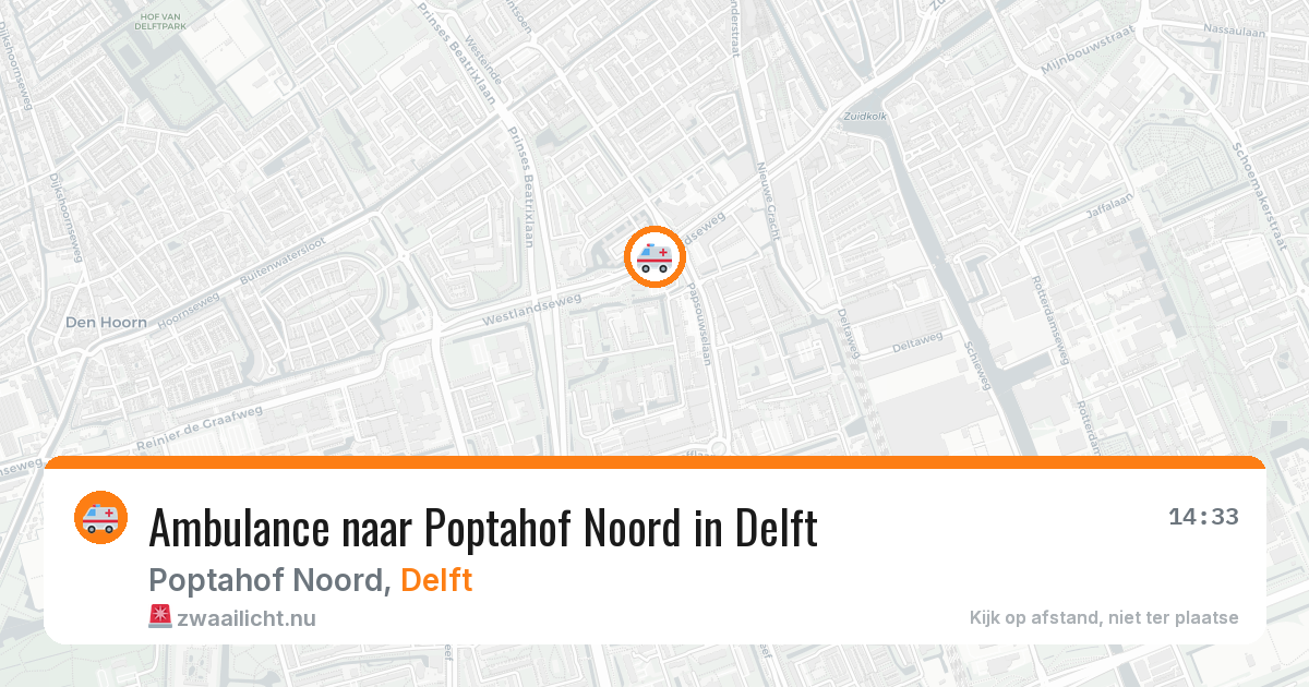 Ambulance naar Poptahof Noord in Delft — 13 feb 2026