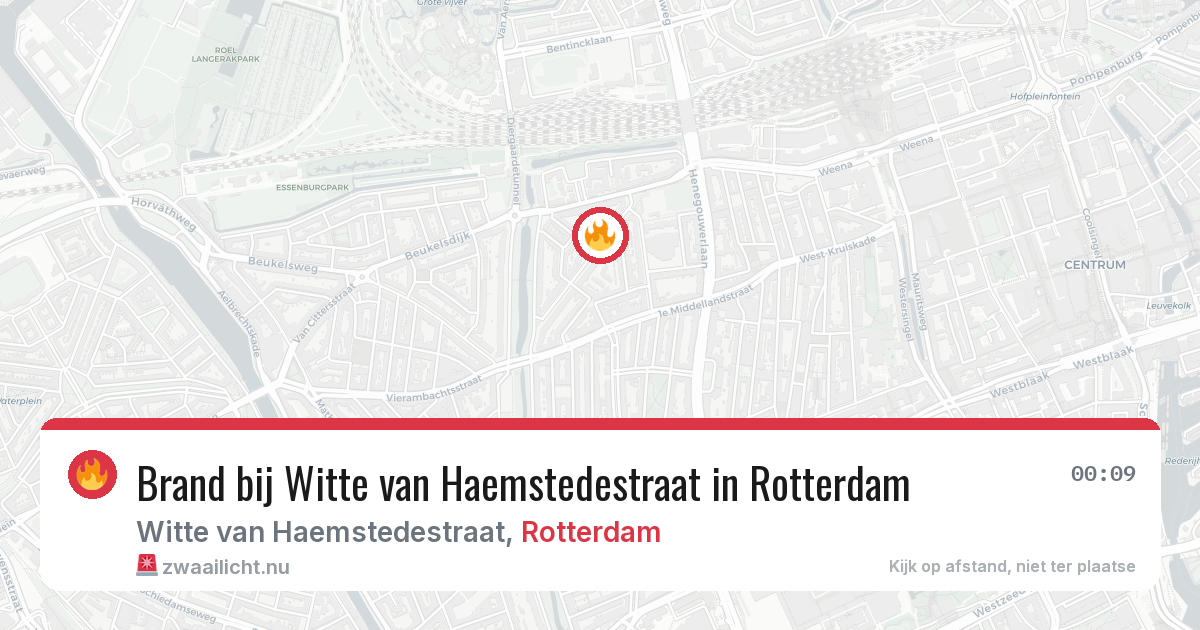Brand bij Witte van Haemstedestraat in Rotterdam — 25 jul 2026