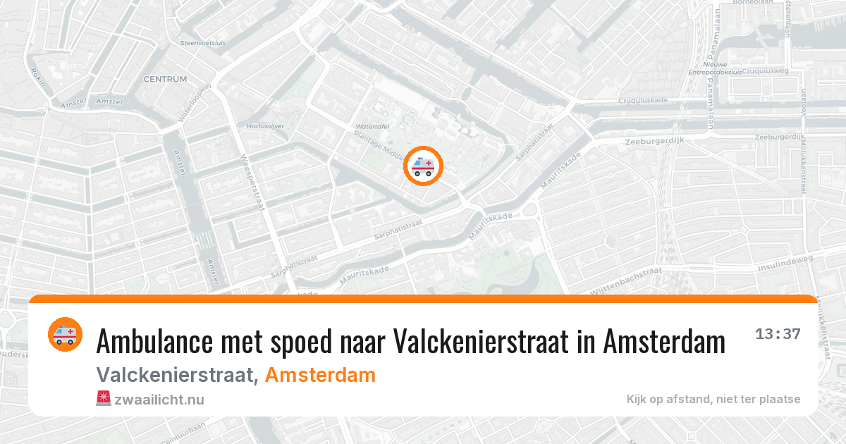 Ambulance met spoed naar Valckenierstraat in Amsterdam — 16 jul 2026