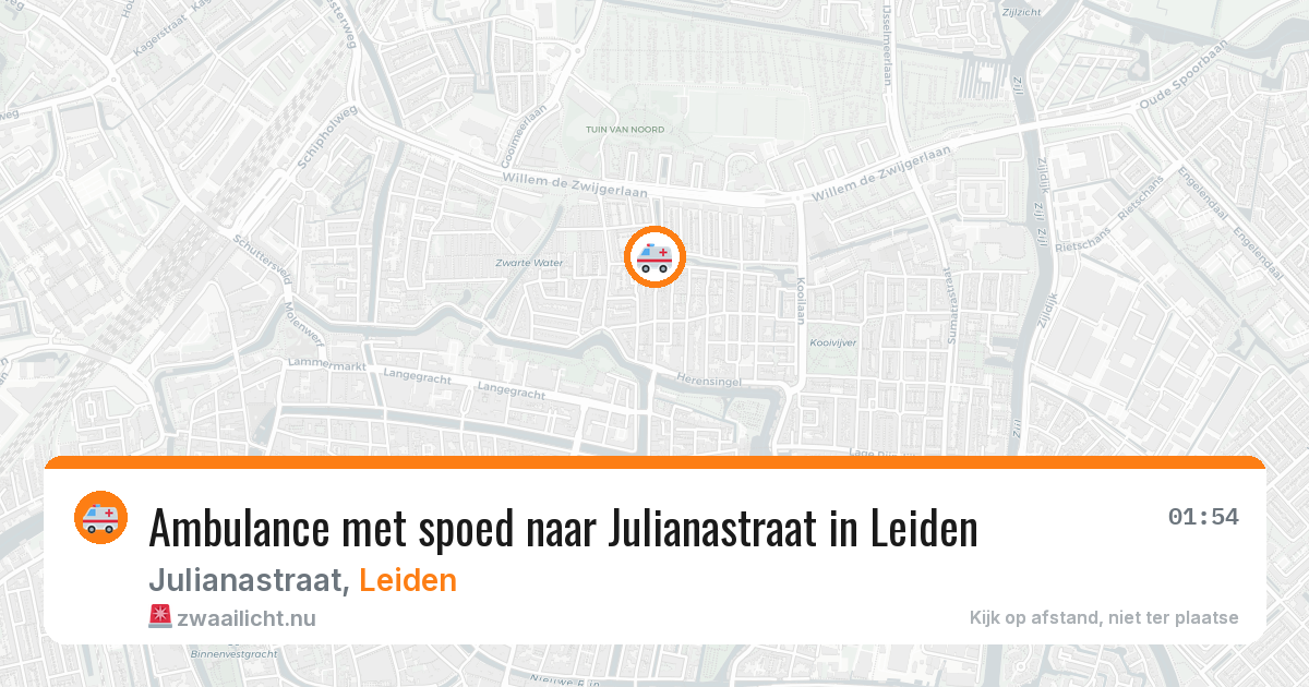 Ambulance met spoed naar Julianastraat in Leiden — 17 mei 2026