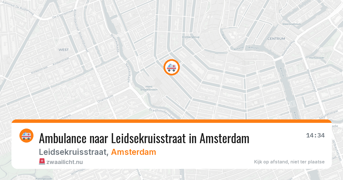 Ambulance naar Leidsekruisstraat in Amsterdam — 13 jul 2026