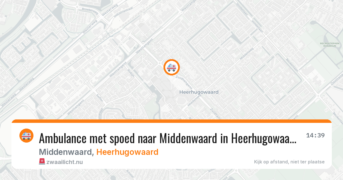 Ambulance met spoed naar Middenwaard in Heerhugowaard — 16 jul 2026