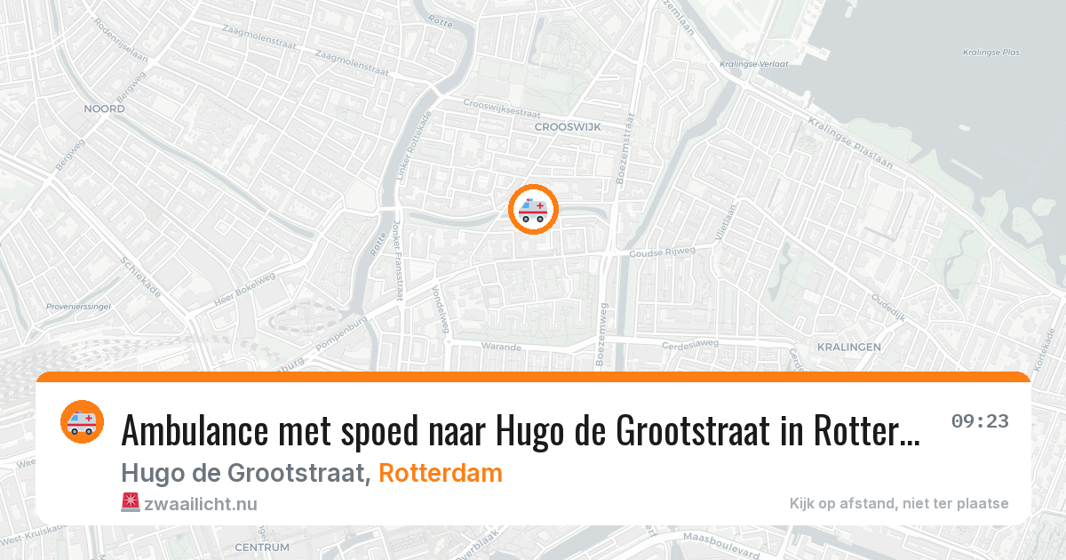 Ambulance met spoed naar Hugo de Grootstraat in Rotterdam — 16 jul 2026