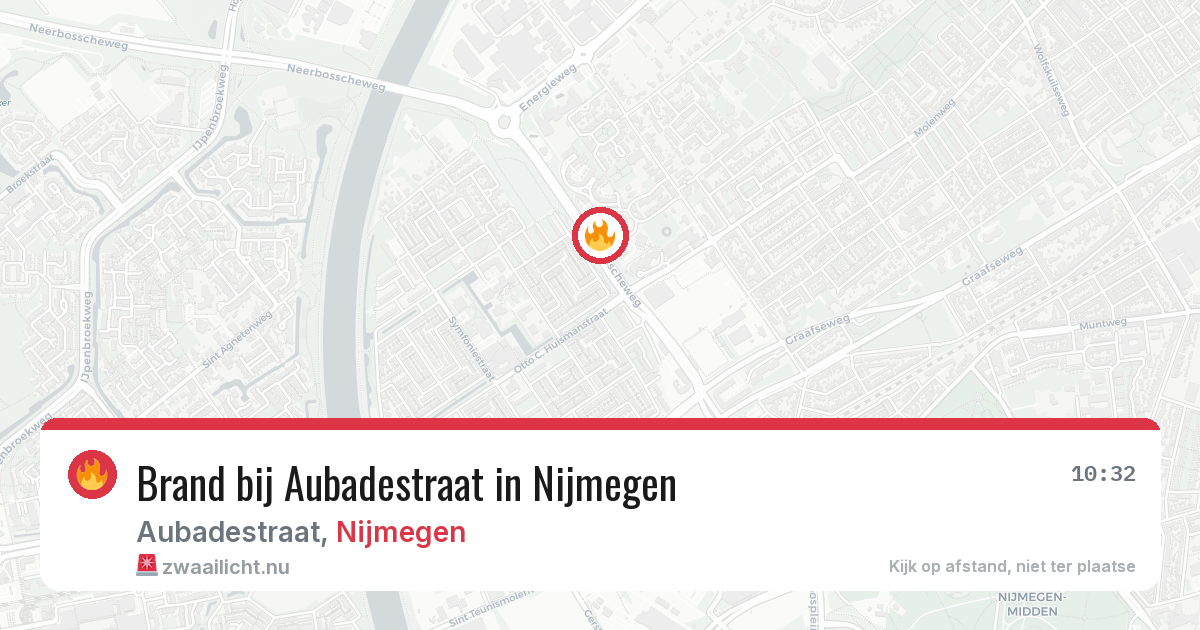 Brand bij Aubadestraat in Nijmegen — 25 mei 2026