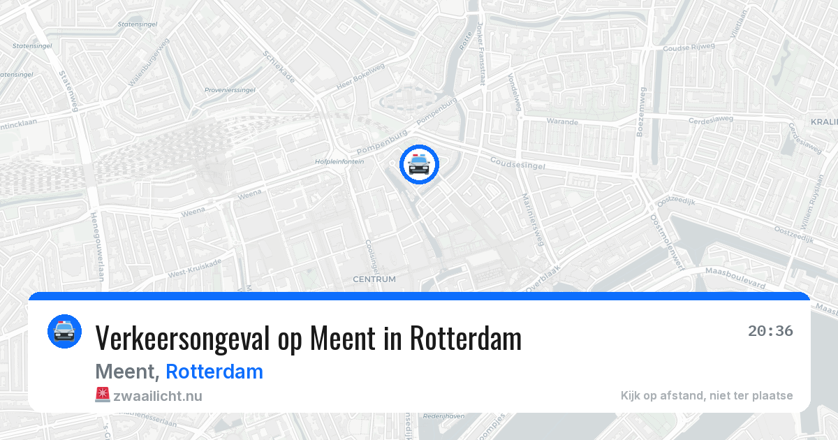 Verkeersongeval op Meent in Rotterdam — 14 mrt 2026