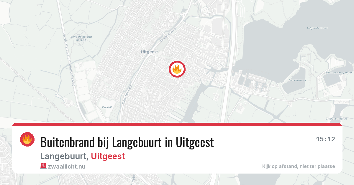 Buitenbrand bij Langebuurt in Uitgeest — 18 mrt 2026