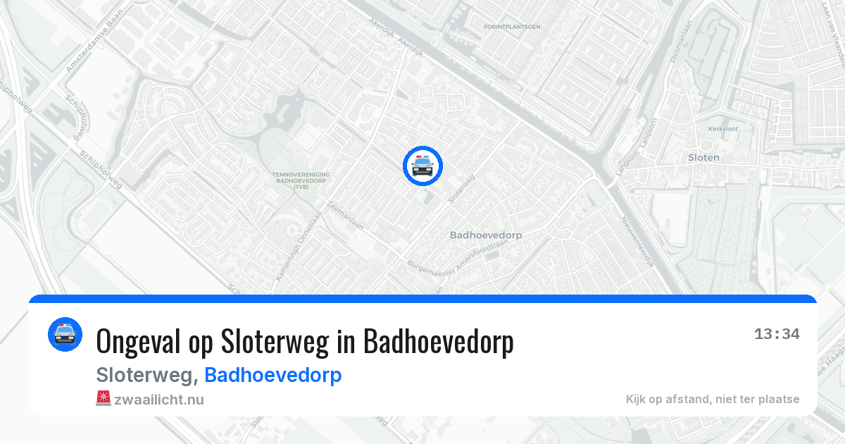 Ongeval op Sloterweg in Badhoevedorp — 20 apr 2026