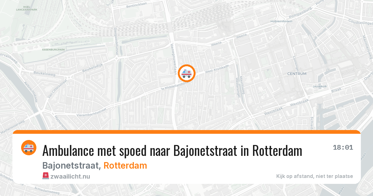 Ambulance met spoed naar Bajonetstraat in Rotterdam — 11 mei 2026