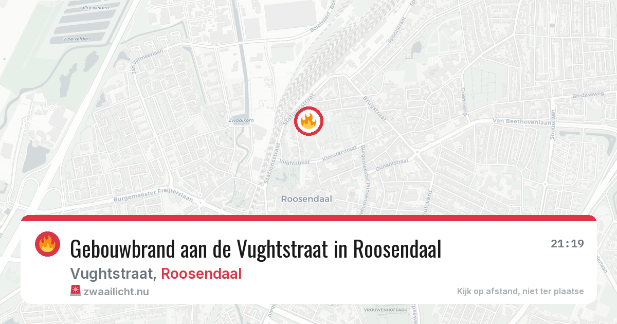 Gebouwbrand aan de Vughtstraat in Roosendaal — 18 mrt 2026