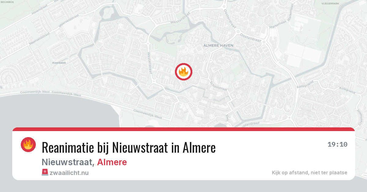 Reanimatie bij Nieuwstraat in Almere — 6 jun 2026