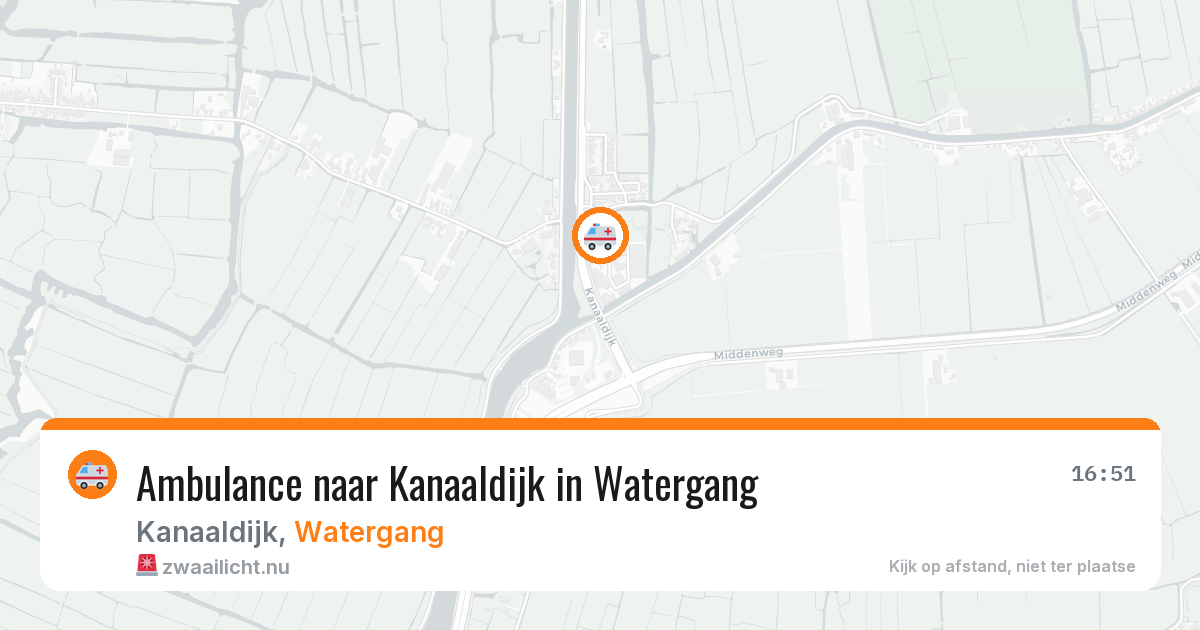 Ambulance naar Kanaaldijk in Watergang — 23 mrt 2026
