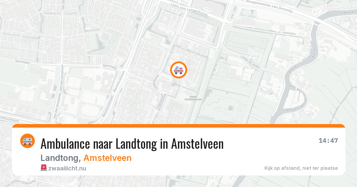 Ambulance naar Landtong in Amstelveen — 21 mei 2026