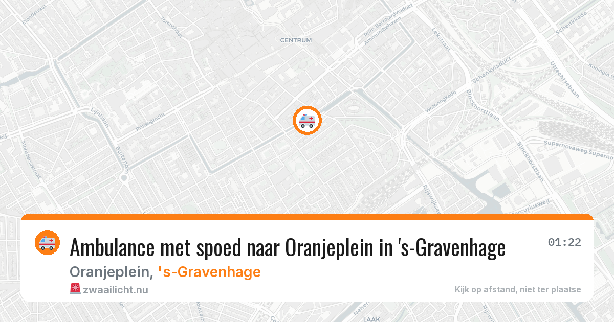 Ambulance met spoed naar Oranjeplein in 's-Gravenhage — 16 jul 2026