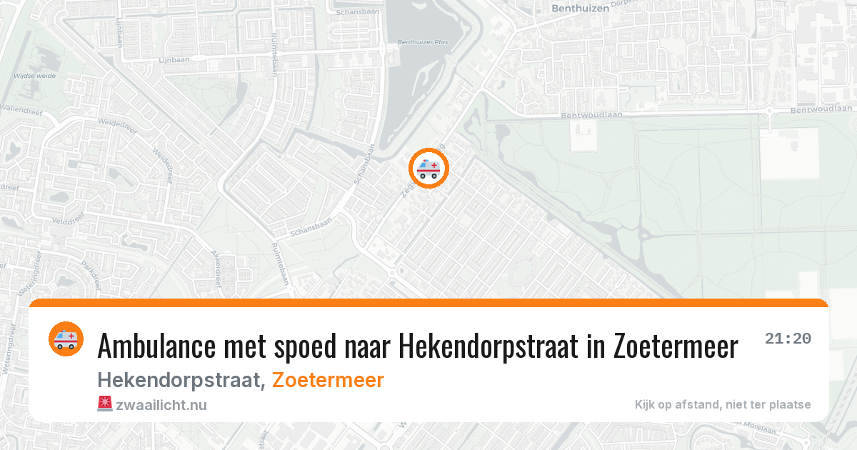 Ambulance met spoed naar Hekendorpstraat in Zoetermeer — 18 jul 2026
