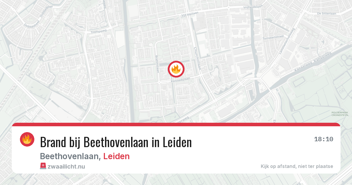 Brand bij Beethovenlaan in Leiden — 16 jul 2026