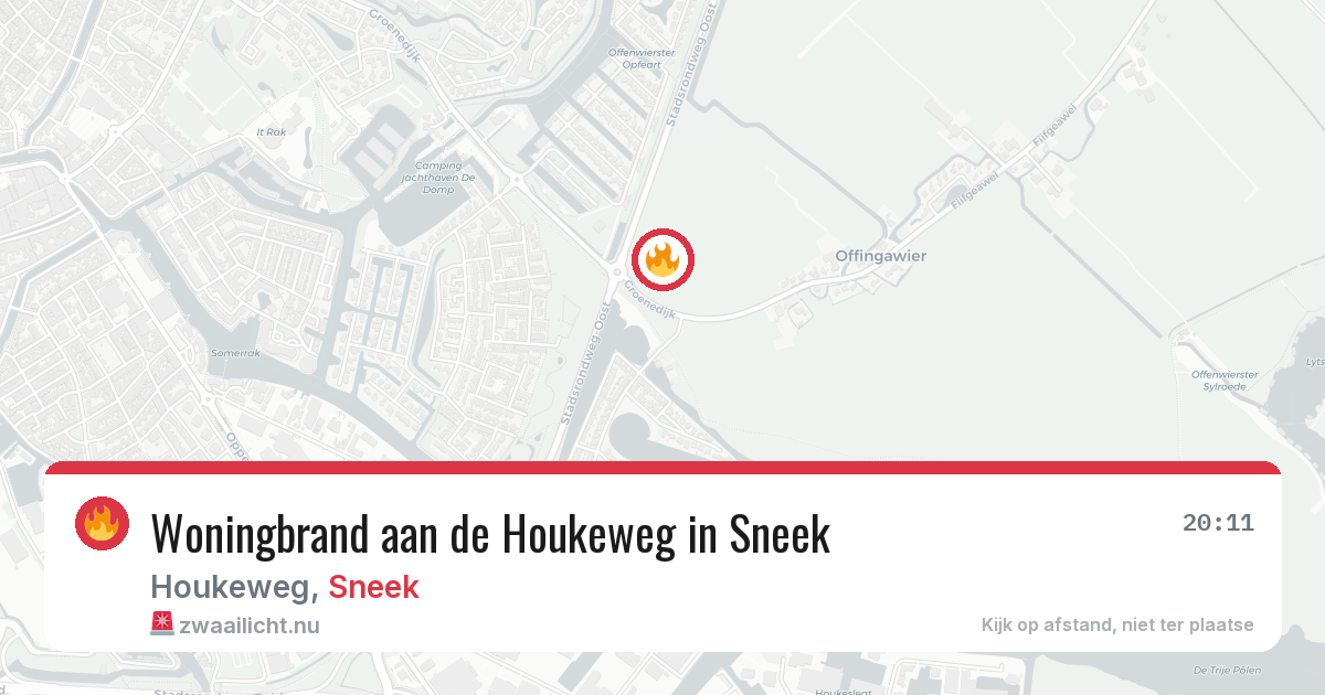 Woningbrand aan de Houkeweg in Sneek — 13 jul 2026