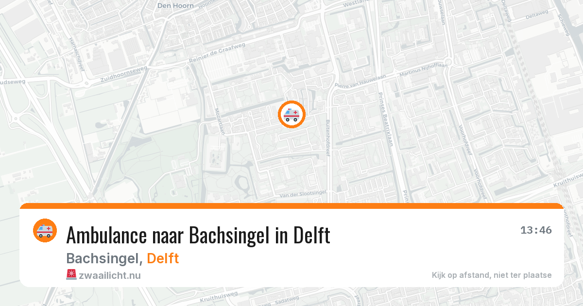Ambulance naar Bachsingel in Delft — 27 mei 2026