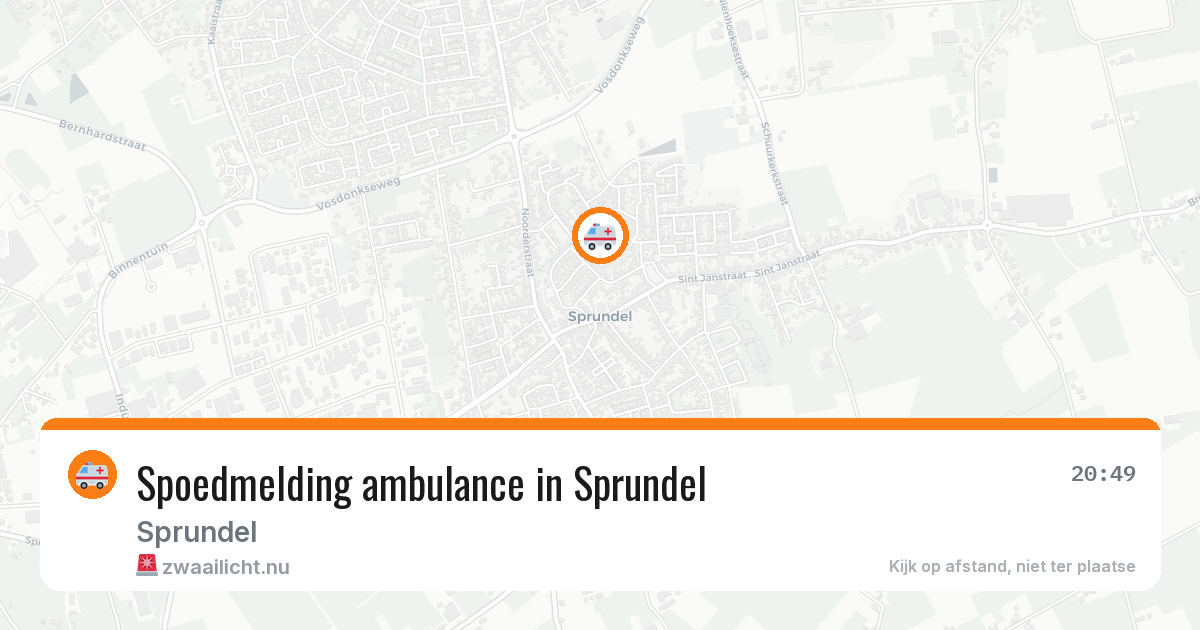 Spoedmelding ambulance in Sprundel — 26 mei 2026