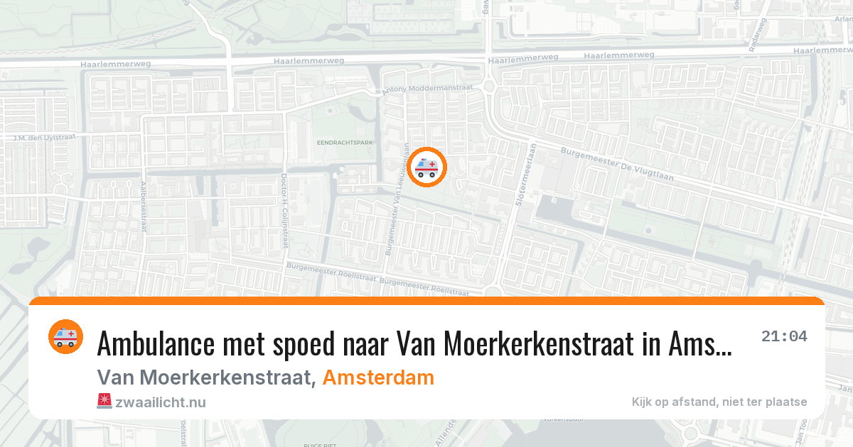 Ambulance met spoed naar Van Moerkerkenstraat in Amsterdam — 19 mrt 2026