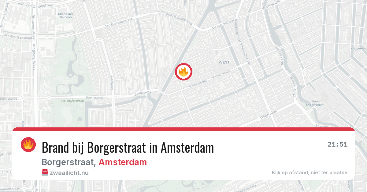 Brand bij Borgerstraat in Amsterdam — 17 jul 2026