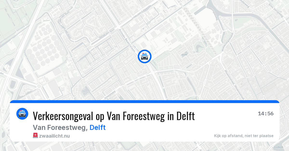 Verkeersongeval op Van Foreestweg in Delft — 18 jul 2026