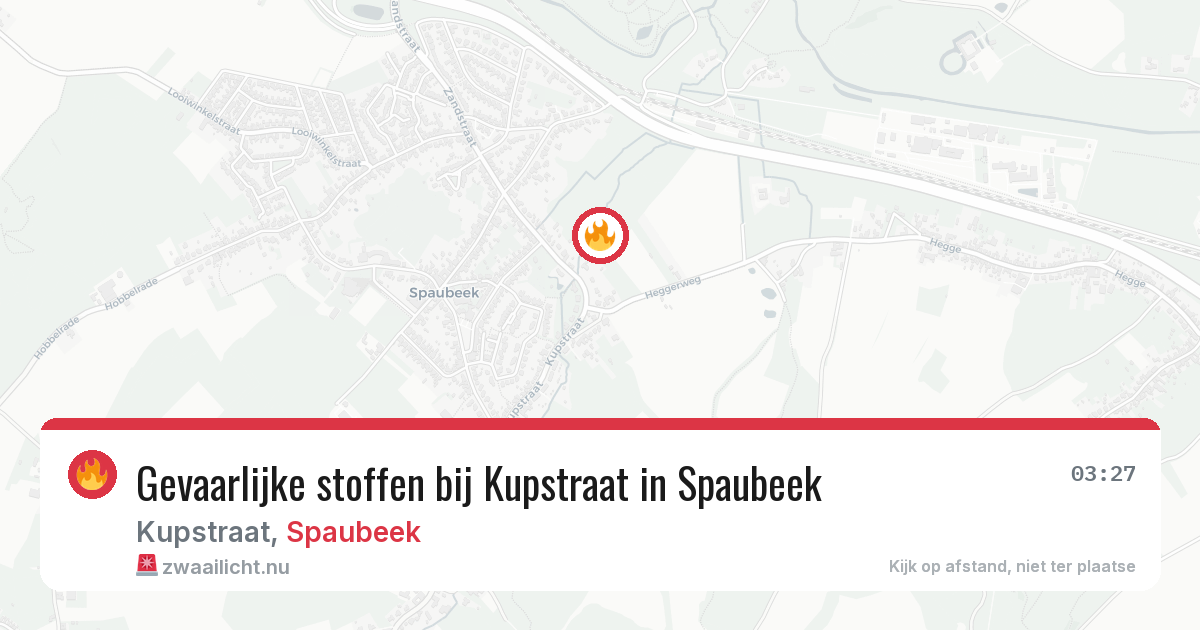 Gevaarlijke stoffen bij Kupstraat in Spaubeek — 12 mrt 2026