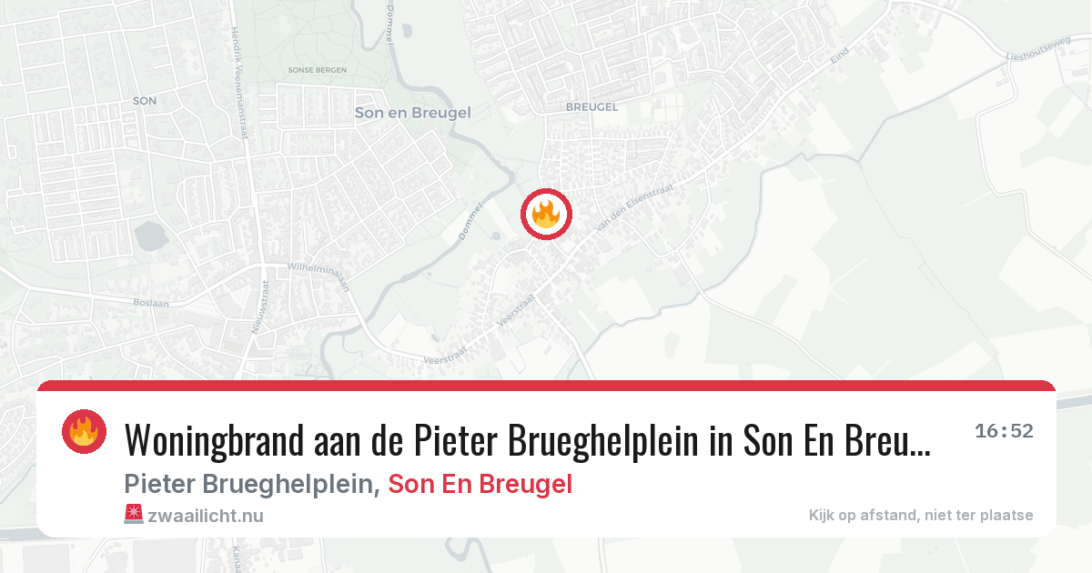 Woningbrand aan de Pieter Brueghelplein in Son En Breugel — 31 mrt 2026