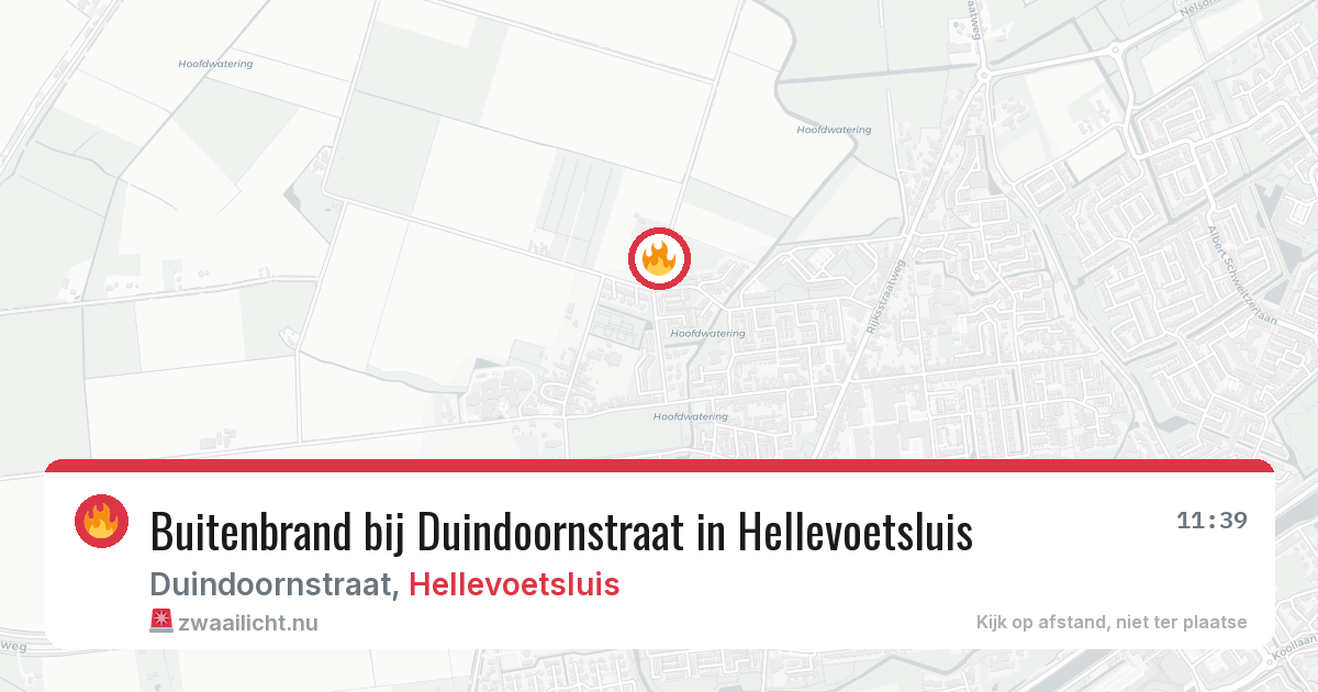 Buitenbrand bij Duindoornstraat in Hellevoetsluis — 18 mei 2026