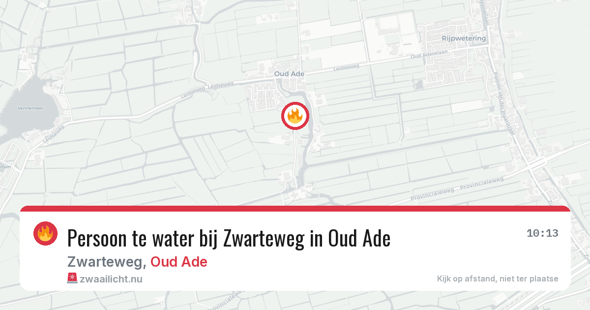 Persoon te water bij Zwarteweg in Oud Ade — 20 jul 2026