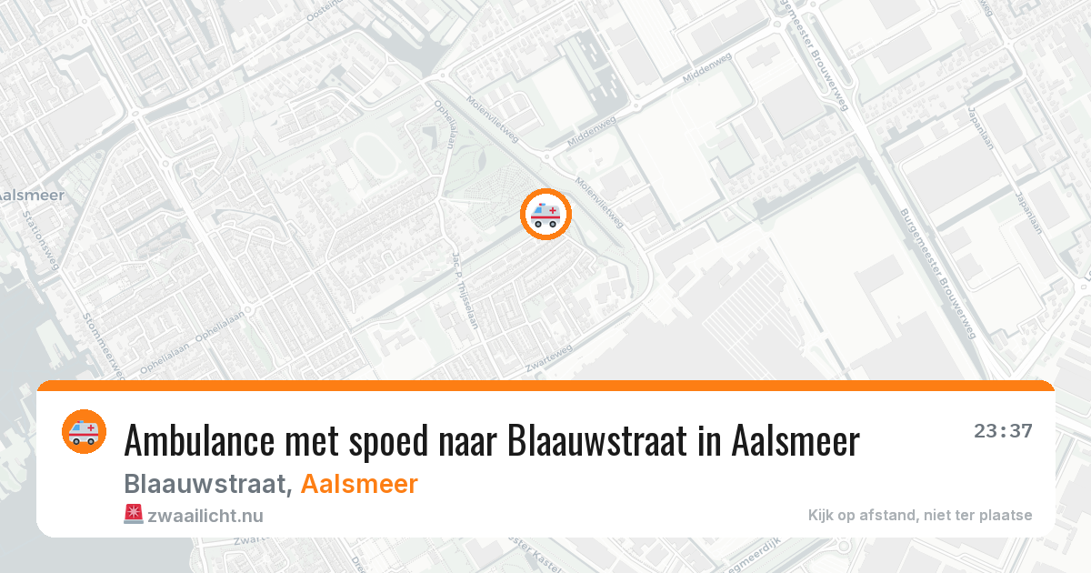 Ambulance met spoed naar Blaauwstraat in Aalsmeer — 14 jul 2026