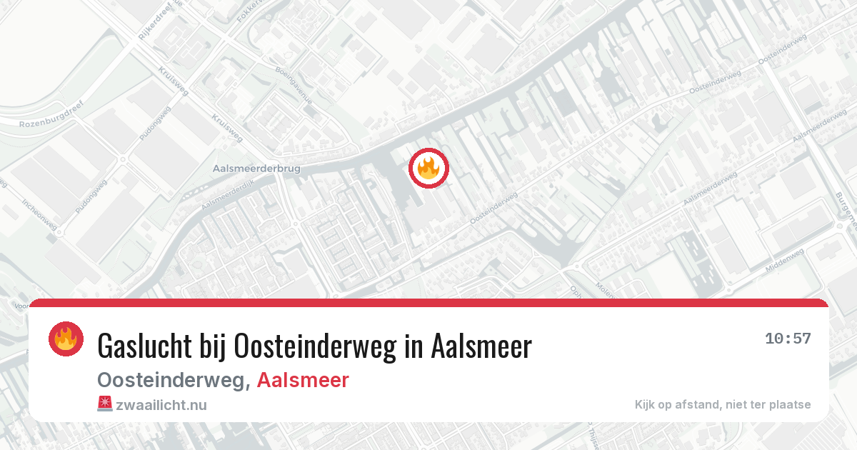 Gaslucht bij Oosteinderweg in Aalsmeer — 9 mei 2026