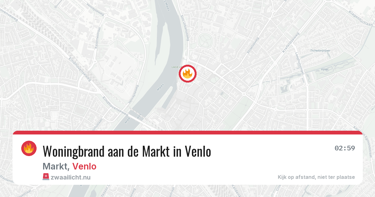 Woningbrand aan de Markt in Venlo — 25 mei 2026