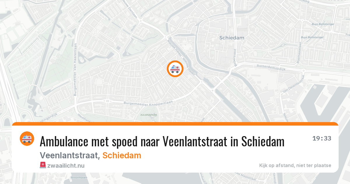Ambulance met spoed naar Veenlantstraat in Schiedam — 20 jul 2026