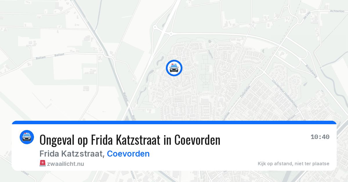 Ongeval op Frida Katzstraat in Coevorden — 14 jul 2026