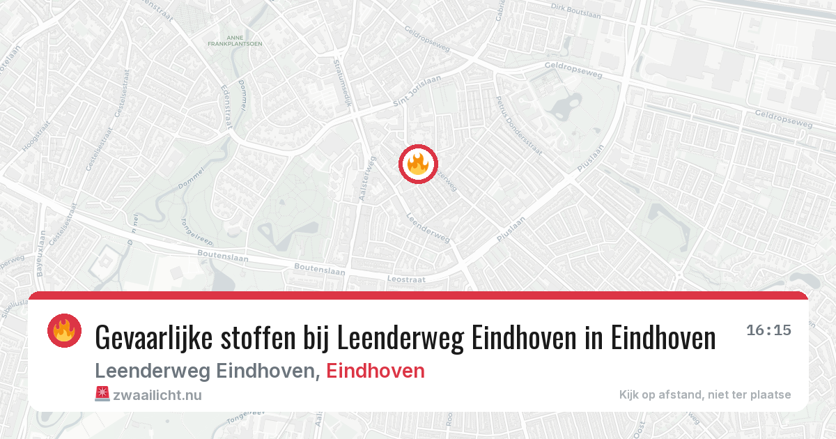 Gevaarlijke stoffen bij Leenderweg Eindhoven in Eindhoven — 20 apr 2026