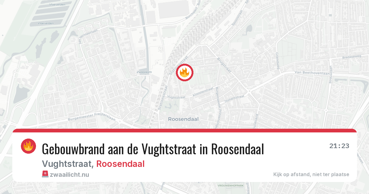Gebouwbrand aan de Vughtstraat in Roosendaal — 18 mrt 2026