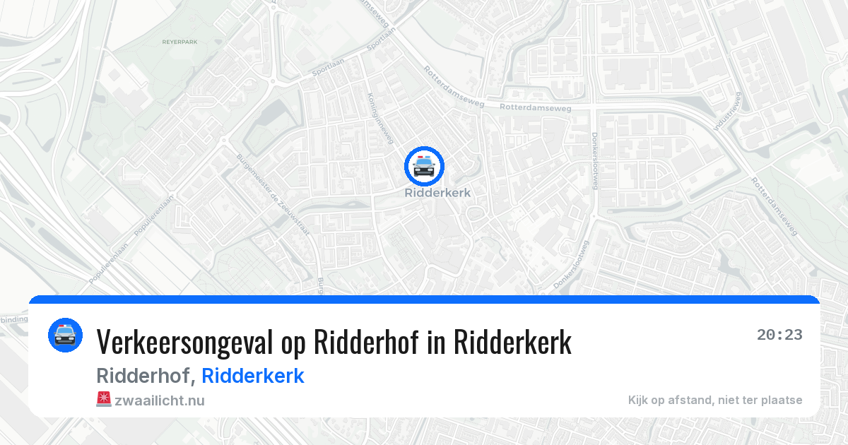 Verkeersongeval op Ridderhof in Ridderkerk — 17 jul 2026