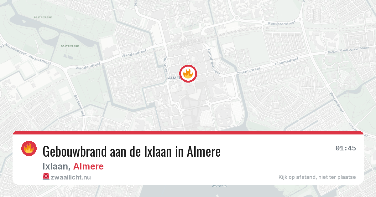 Gebouwbrand aan de Ixlaan in Almere — 2 mei 2026