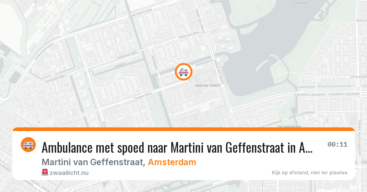 Ambulance met spoed naar Martini van Geffenstraat in Amsterdam — 27 mrt 2026