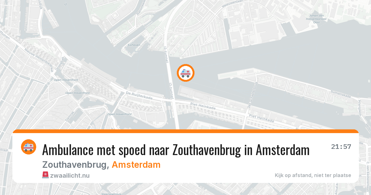 Ambulance met spoed naar Zouthavenbrug in Amsterdam — 9 jul 2026