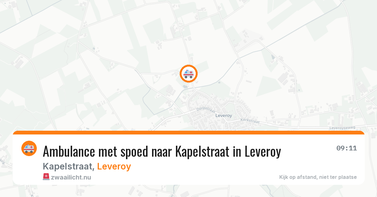 Ambulance met spoed naar Kapelstraat in Leveroy — 7 jun 2026