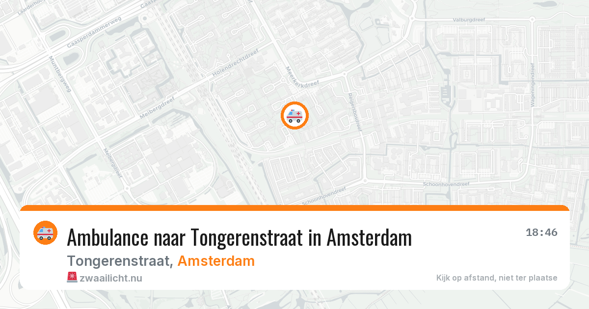 Ambulance naar Tongerenstraat in Amsterdam — 19 mrt 2026