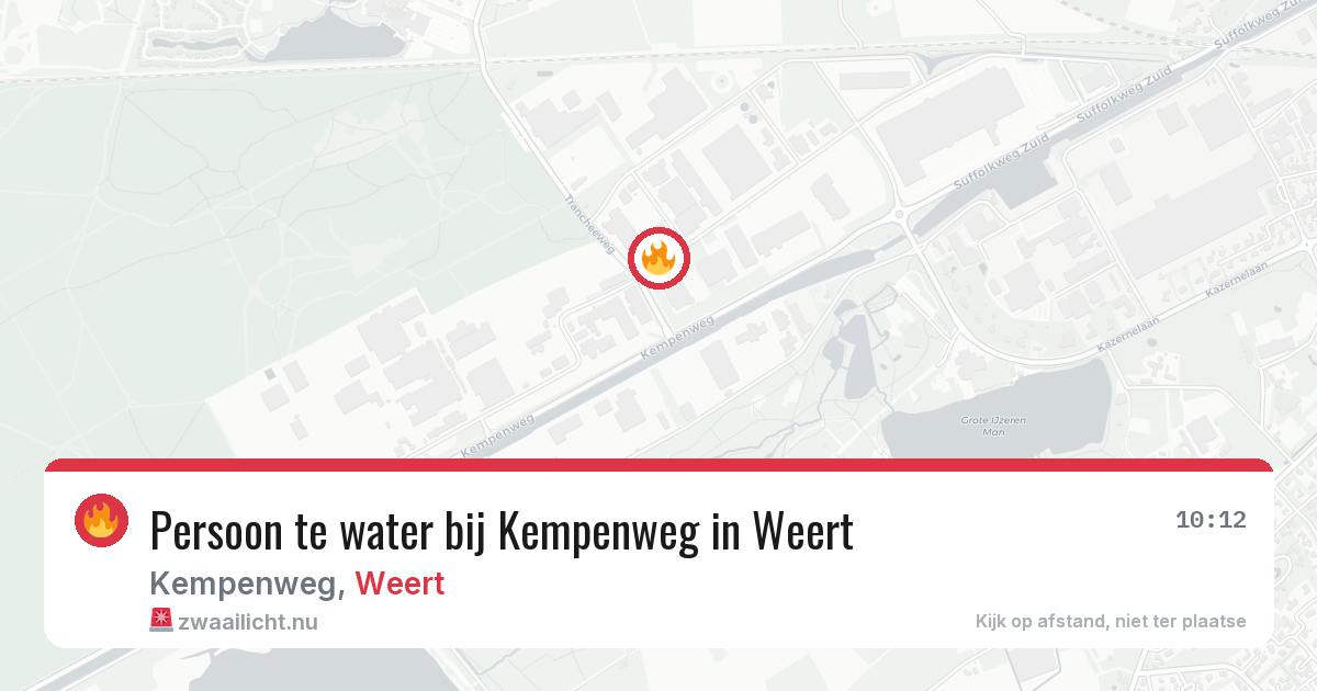 Persoon te water bij Kempenweg in Weert — 25 jul 2026