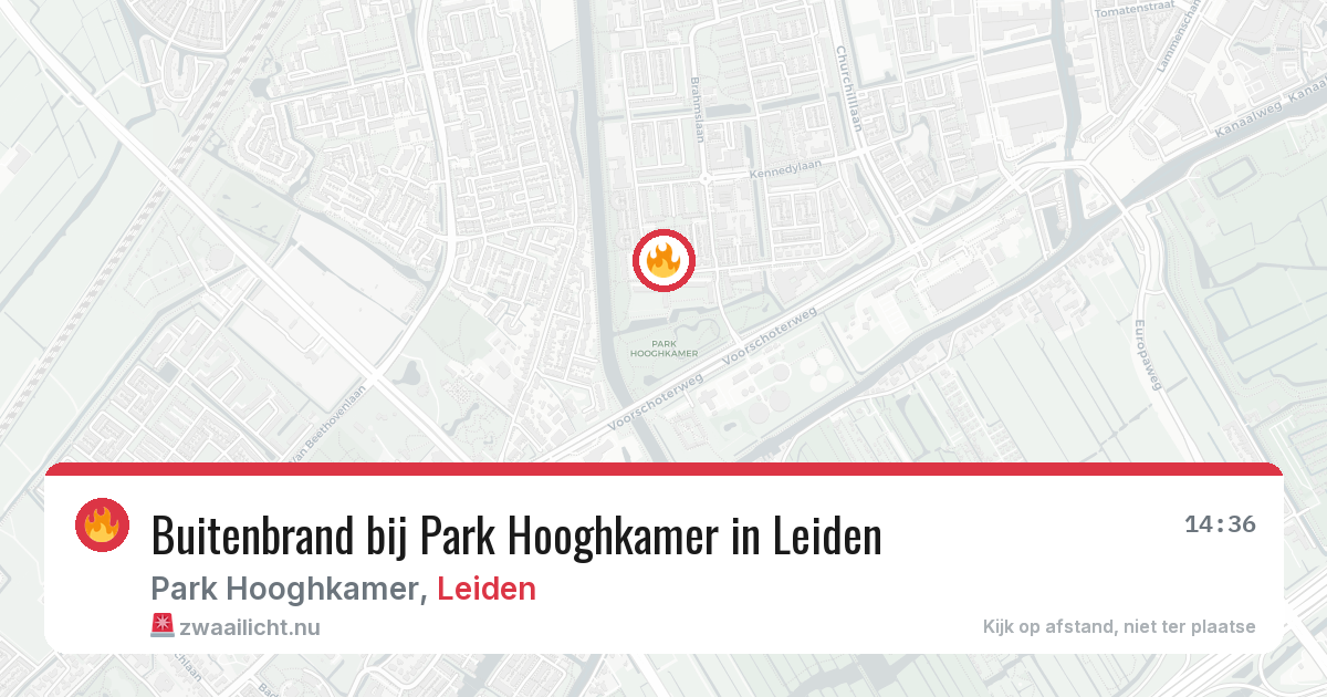 Buitenbrand bij Park Hooghkamer in Leiden — 13 jul 2026