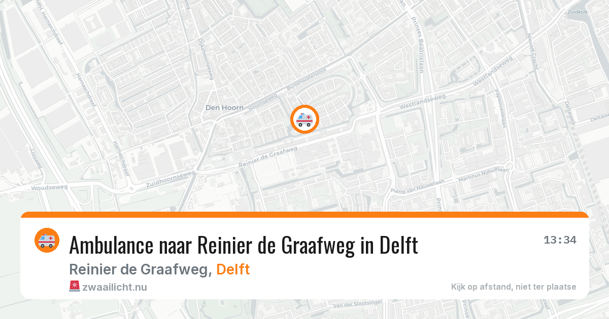 Ambulance naar Reinier de Graafweg in Delft — 13 feb 2026