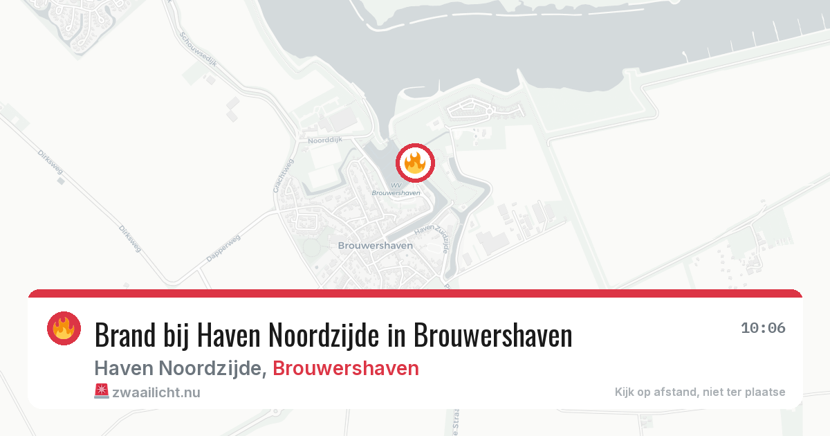 Brand bij Haven Noordzijde in Brouwershaven — 11 jul 2026