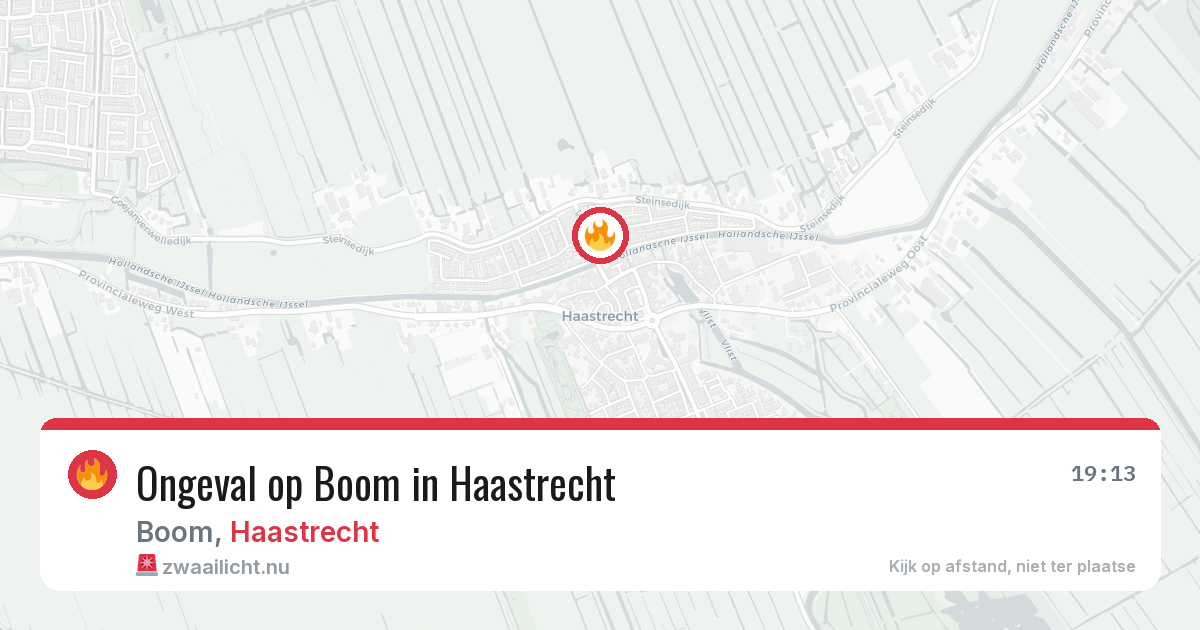 Ongeval op Boom in Haastrecht — 12 jul 2026